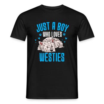 West Highland Terrier - Men's T-Shirt - black - Front - AI Model Male 178 light (178cm)