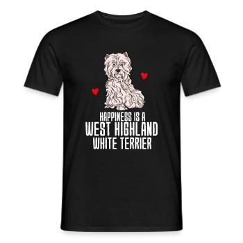 West Highland Terrier - Men's T-Shirt - black - Front - AI Model Male 178 light (178cm)
