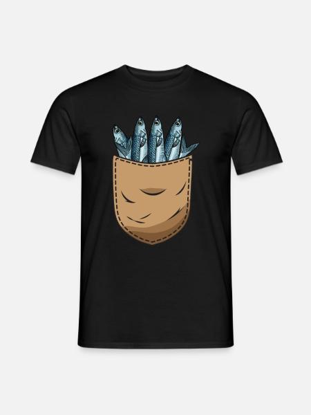 Sardellen Fische Sardinien Geschenk - Männer T-Shirt - Schwarz