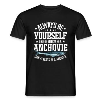 Anchois Poissons Sardaigne Cadeau - T-shirt homme - noir - Devant - AI Model Male 178 light (178cm)