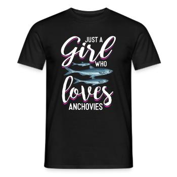 Anchois Poissons Sardaigne Cadeau - T-shirt homme - noir - Devant - AI Model Male 178 light (178cm)