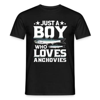 Anchois Poissons Sardaigne Cadeau - T-shirt homme - noir - Devant - AI Model Male 178 light (178cm)