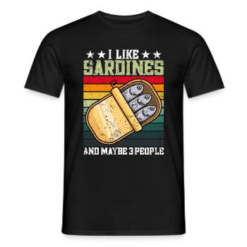 Anchois Poissons Sardaigne Cadeau - T-shirt homme - noir - Devant - AI Model Male 178 light (178cm)