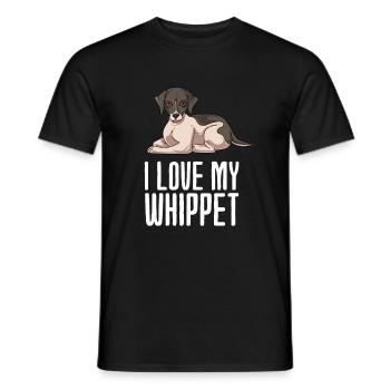 Whippet - Männer T-Shirt - Schwarz - Vorne - AI Model Male 178 light (178cm)