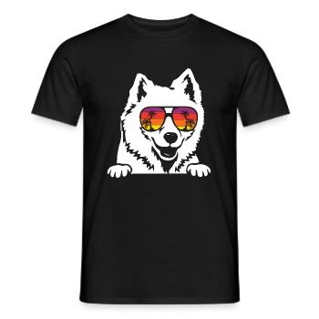Chien esquimau américain - T-shirt homme - noir - Devant - AI Model Male 178 light (178cm)