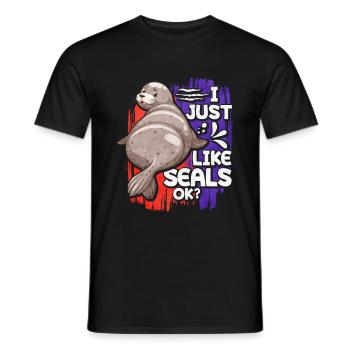 Robbe - Männer T-Shirt - Schwarz - Vorne - AI Model Male 178 light (178cm)