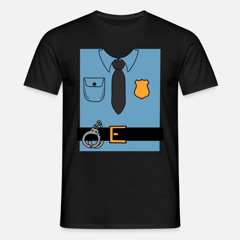 Polizei Kostüm - Männer T-Shirt - Schwarz