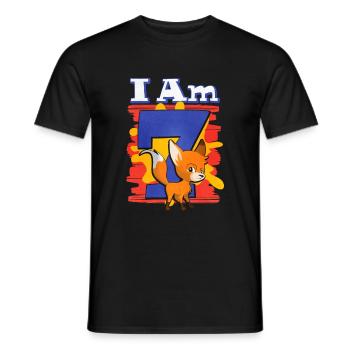 I am 7 fox - Men's T-Shirt - black - Front - AI Model Male 178 light (178cm)
