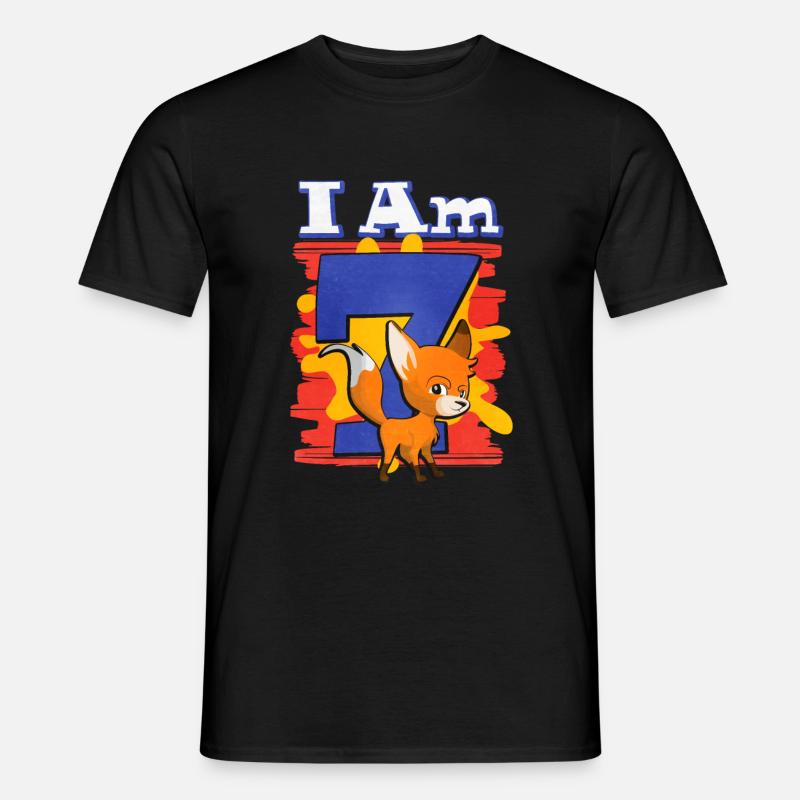 Ich Bin 7 Fuchs - Männer T-Shirt - Schwarz