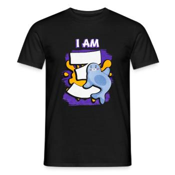Ich Bin 3 Robbe - Männer T-Shirt - Schwarz - Vorne - AI Model Male 178 light (178cm)