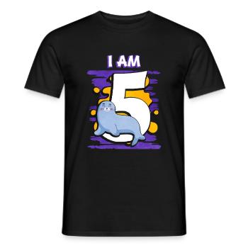 Ich Bin 5 Robbe - Männer T-Shirt - Schwarz - Vorne - AI Model Male 178 light (178cm)