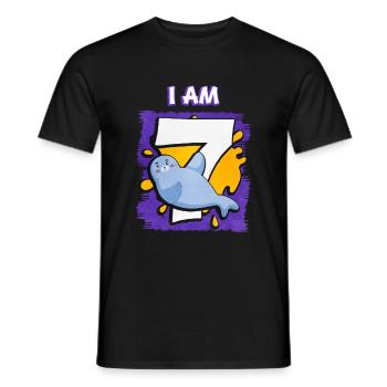 Ich Bin 7 Robbe - Männer T-Shirt - Schwarz - Vorne - AI Model Male 178 light (178cm)