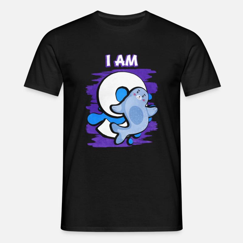 Ich Bin 9 Robbe - Männer T-Shirt - Schwarz