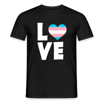 Trans Transgender Pride Flagge - Männer T-Shirt - Schwarz - Vorne - AI Model Male 178 light (178cm)