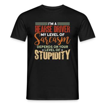 Drôle de chauffeur de corbillard disant cadeau - T-shirt homme - noir - Devant - AI Model Male 178 light (178cm)