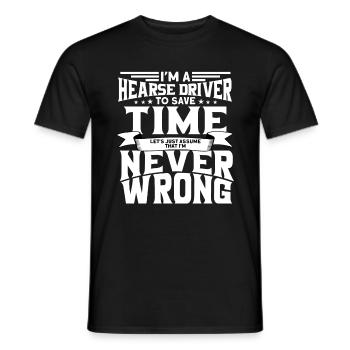 Drôle de chauffeur de corbillard disant cadeau - T-shirt homme - noir - Devant - AI Model Male 178 light (178cm)