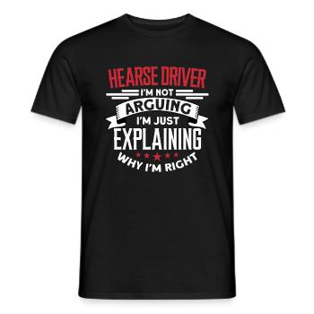 Chauffeur de corbillard je ne discute pas, j’explique - T-shirt homme - noir - Devant - AI Model Male 178 light (178cm)