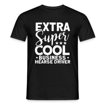 Extra super cool business - hearse driver - Men's T-Shirt - black - Front - AI Model Male 178 light (178cm)