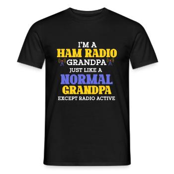 Ham Radio Amateur Radio Grandpa - Men's T-Shirt - black - Front - AI Model Male 178 light (178cm)