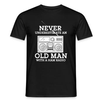 Ham Radio Amateur Radio Grandpa - Men's T-Shirt - black - Front - AI Model Male 178 light (178cm)