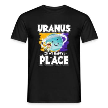 Uranus Planet Gift - Men's T-Shirt - black - Front - AI Model Male 178 light (178cm)