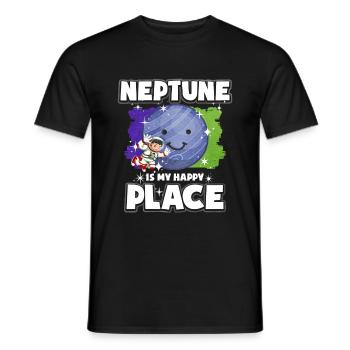 Neptun Planet Geschenk - Männer T-Shirt - Schwarz - Vorne - AI Model Male 178 light (178cm)