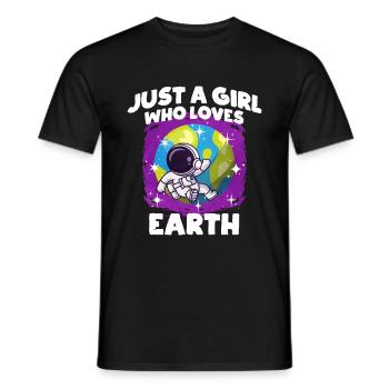 Cadeau de Girl Earth - T-shirt homme - noir - Devant - AI Model Male 178 light (178cm)