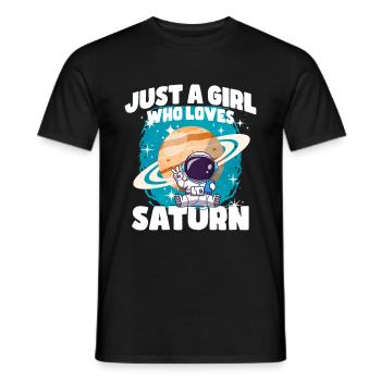 Mädchen Saturn Geschenk - Männer T-Shirt - Schwarz - Vorne - AI Model Male 178 light (178cm)
