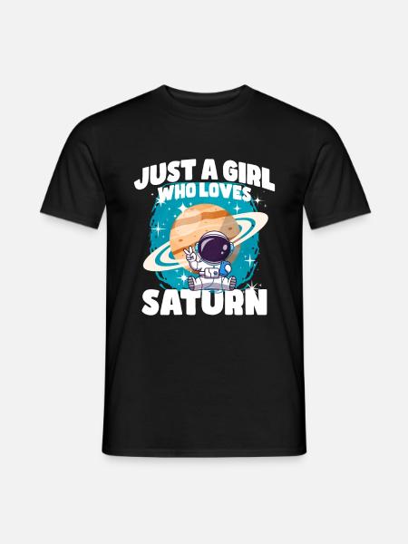 Mädchen Saturn Geschenk - Männer T-Shirt - Schwarz