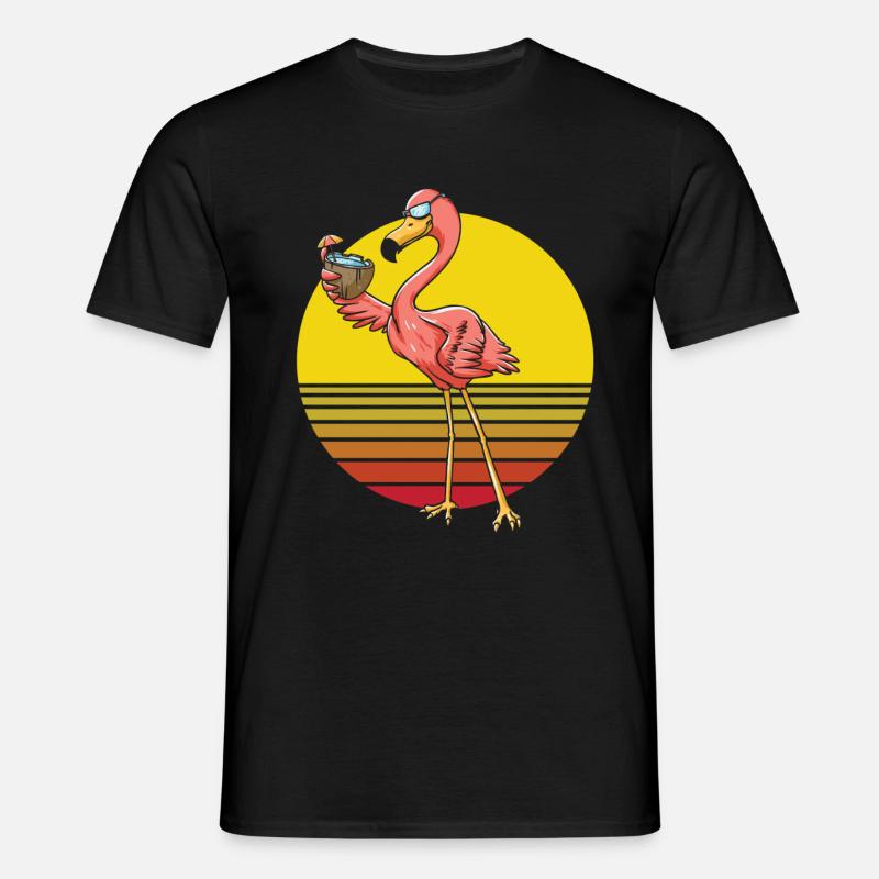 Flamingo - Männer T-Shirt - Schwarz