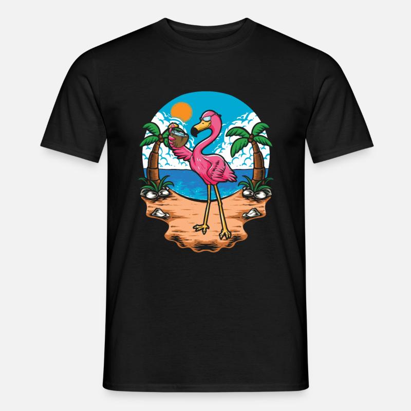 Flamingo - Männer T-Shirt - Schwarz