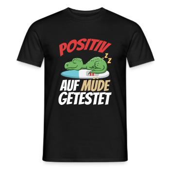 Positiv Auf Müde Getestet T-Rex - Männer T-Shirt - Schwarz - Vorne - AI Model Male 178 light (178cm)