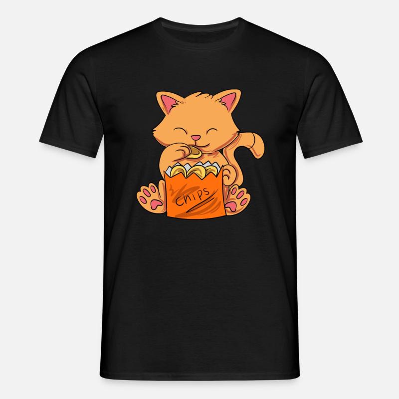 Chips Eating Snacks Candy Gift - Men's T-Shirt - black