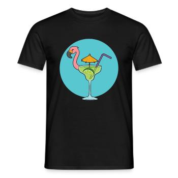 Flamingo Cocktail - T-shirt homme - noir - Devant - AI Model Male 178 light (178cm)