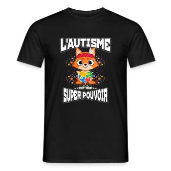 Cadeau autisme autisme - T-shirt homme - noir - Devant - AI Model Male 178 light (178cm)
