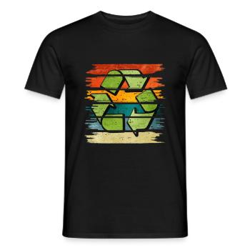 Recycling - Men's T-Shirt - black - Front - AI Model Male 178 light (178cm)