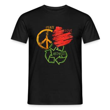 Recycling - Men's T-Shirt - black - Front - AI Model Male 178 light (178cm)