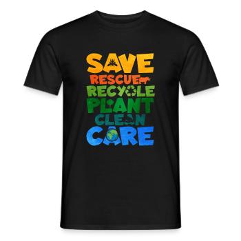 Recycling - Men's T-Shirt - black - Front - AI Model Male 178 light (178cm)