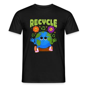 Recycling - Men's T-Shirt - black - Front - AI Model Male 178 light (178cm)
