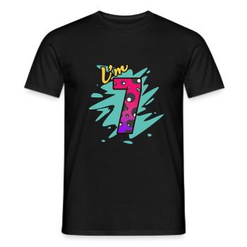 7e anniversaire - T-shirt homme - noir - Devant - AI Model Male 178 light (178cm)