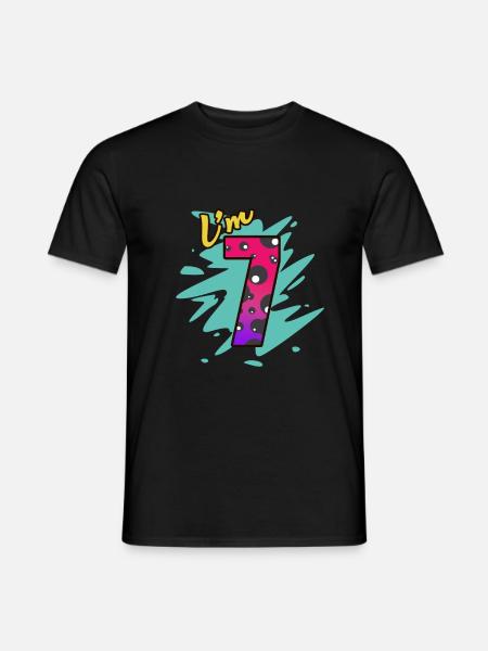 7th birthday - Men's T-Shirt - black
