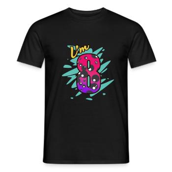 8. Geburtstag - Männer T-Shirt - Schwarz - Vorne - AI Model Male 178 light (178cm)