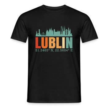 Pologne Lublin Skyline - T-shirt homme - noir - Devant - AI Model Male 178 light (178cm)