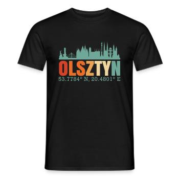 Poland Olsztyn Skyline - Men's T-Shirt - black - Front - AI Model Male 178 light (178cm)