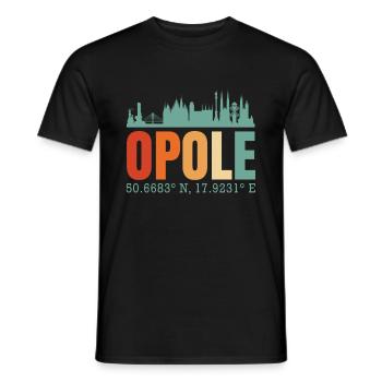 Poland Opole.Skyline - Men's T-Shirt - black - Front - AI Model Male 178 light (178cm)