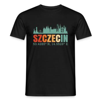 Pologne Szczecin Skyline - T-shirt homme - noir - Devant - AI Model Male 178 light (178cm)
