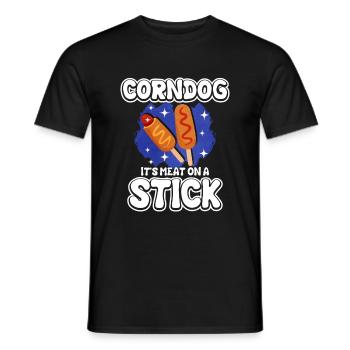 Corn Dog Food Love Gift - Men's T-Shirt - black - Front - AI Model Male 178 light (178cm)