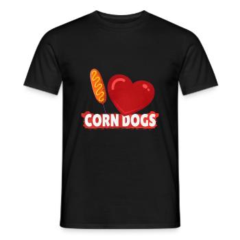 Corn Dogs Love - Men's T-Shirt - black - Front - AI Model Male 178 light (178cm)