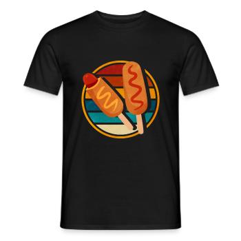 Retro Corn Dog - Men's T-Shirt - black - Front - AI Model Male 178 light (178cm)