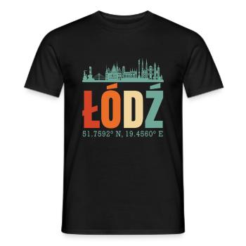 Pologne Lodz Skyline - T-shirt homme - noir - Devant - AI Model Male 178 light (178cm)